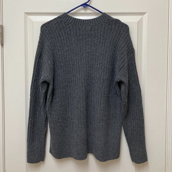 Women's Size M Simply Vera Vera Wang Directional Rib Pullover Sweater Gray NEW - Picture 5 of 16